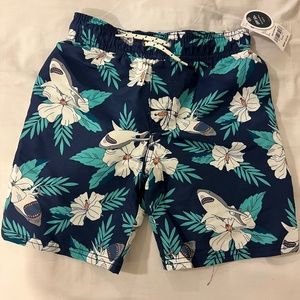Osh Gosh Boys Bathing Suit - shark & flower pattern - NWT